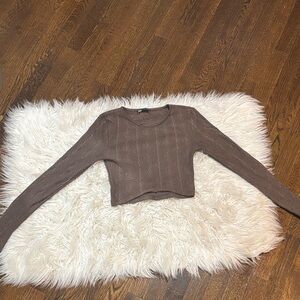 Zara Textured Brown Top